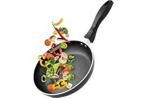 KITCHEN KING COOKWARE Kitchen King Non Stick Frying Pan Induction Frying Pan Oven Safe Aluminium Non Stick Pan Scratch Resistant & Cool Bakelite Handle Omelet Pan Induction Gas and Electric Healthy PFOA Free (Black, 20cm)