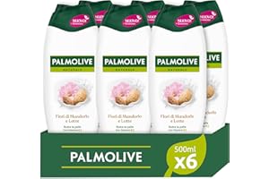 Palmolive Bagnoschiuma Naturals Fiori di Mandorlo e Latte Idratante 6x500ml I Idrata Tutti I Tipi Di Pelle I Formula Delicata Per Una Pelle Soffice I Ingredienti al 95% di origine naturale*