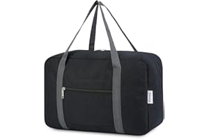 Narwey 20L Ryanair Handgepäck 40x30x20, Ryanair Handgepäck Tasche 40x20x25 Faltbare Klein Reisetasche Handgepäck Damen & Weekender Damen Herren (Schwarz)