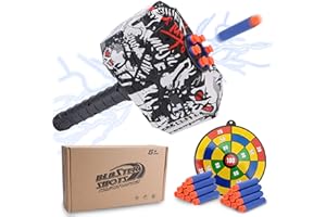 HYNXM Dart Hammer Toy Gun, Dart Gun for Kids, Can Fire 7 Soft Bullets, with 20 Rounds of Soft Bullets, One Button Pull Back Handle Launch, Suitable for Indoor, Outdoor and Group Activities for Children