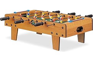 Relaxdays 10022517 piłkarzyki, piłka nożna dla dzieci i dorosłych, piłka nożna, wygląd drewna, szer. x gł. 69 x 37 cm, zielono-brązowy