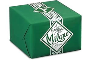 FLAMIGNI, Panettone Milano Basso, Dulce TradIcional con Naranja Confitada, Cedros, Pasas Sultana y Aroma Natural de Vainilla, Paquete con Cinta, 1Kg
