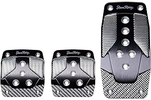 Simoni Racing 963/C Kohlenstoff-Schatten Kit 3 Pedale mit Echten Weißen Zusatz Schwarz Aluminium