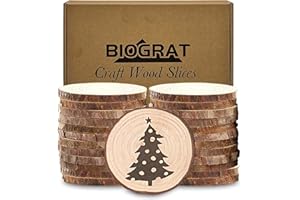 BIOGRAT Dischetti Dischi di Legno 6 cm 24 pz, (6-7 cm) Tronco Legno decorativo