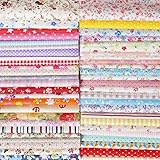 Thinp 50 Stück Baumwollstoff Set 20x20cm - Patchwork Stoff Quadrate