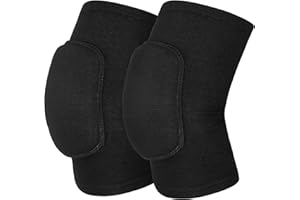 JKLE Knieschoner, Premium Knieschoner aus atmungsaktivem Gewebe mit Kniescheibenpolster für Volleyball, Elastische atmungsaktive, Anti-Rutsch Knieorthese(Reines Schwarz L)