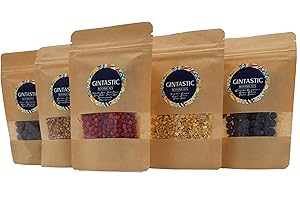 Gin Botanicals GINTASTIC Cinq épices | 5 épices de gin naturel pour le raffinement du gin-tonic et autres boissons longues et autres cocktails | Pimp up your Gin !