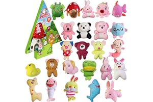 ETONSUNNY Calendario de Adviento 2025，24 Peluches Diferentes,Juguetes de Navidad para Niños y Niñas, Decoraciones para Mochilas (Style 1)