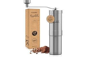 Morgenheld Macinacaffè manuale in acciaio inossidabile – Macinatura regolabile con macine in ceramica – Macinino a mano con macine coniche - Coffee Grinder espresso per outdoor e campeggio