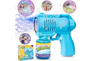PANAMALAR Panacare Machine à Bulles de Savon Gun 4000+Bulles/Minute avec Solution, Cadeau pour Enfant/Anniversaire/fête