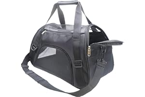 ZvoanSem Pet Carrier Bag,Small Cat Carrier Kitten Puppy little Dog Carrier for Travel Airline Approved Small Animal (Medium, Black)