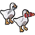 Mabor 2Pcs Funny Patches Cute Duck Bite Knife Explosive Patch Military Tactical Patch Decorative Embroidered Appliques Loop and Hook Patches for Backpacks Bag Jacket Jeans Vests Hats