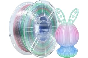 iBOSS PLA+1.75mm Multicolore Filament, 1kg, Filament D'impression 3D Transluent, Précision Dimensionnelle +/-0.02mm, Convient à la plupart des imprimantes 3D, Paillettes Rose Bleu Vert