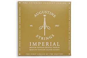 Augustine 650467 Imperial Red Label Jeu de Cordes pour Guitare classique tension forte/moyenne