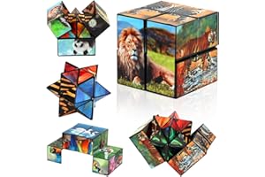 CAPANEUS Tierwürfel Zauberwürfel, Infinity Cube, Anti Stress Würfel IQ Puzzle, Unendlichkeitswürfel Zappelspielzeug, Magic Cube, Zauberwurfel Spiele, Geschenkideen ab 6 7 8 9 10 11 Jahre Jungen Mädchen
