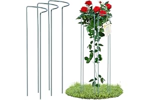 KADAX Pflanzenhalter, 3 Stück, Pflanzenstütze aus Stahl, halbrunde Rankhilfe für Pflanzen, Garten, wetterfester Blumenhalter, Staudenhalter, Strauchstütze, Blumenstütze, freistehend (Höhe: 115 cm)