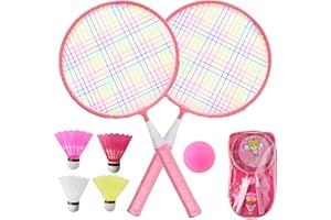 QKTYB Set Da Badminton Per Bambini, 1 Paio Di Racchetta Da Badminton Leggera Per Bambini Giocatori Principianti Indoor E Outdoor Con Borsa Per Il Trasporto