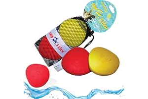 SCORE NN' Skip NN' Fetch Small/Medium Floating Dog Toys Qty 2 | Stone Skipping Meets Fetch | Fun for Swimming Pool, Lake, Beach, and Land | Perfect Floating Water Toys for Small/Medium Dogs |