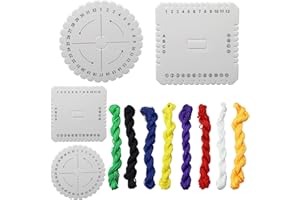 HAOBIN 12 Pezzi Rotondo Quadrato Kumihimo Set Disco Per Tessitura Disco Intrecciatura Piastra Disco Intrecciato A Mano Dischi Cordone Bracciale In Corda Intrecciata Di Vassoio Intrecciato Intrecciato A Mano