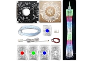 iCubeSmart Led Canton Tower Model DIY Electronic Kit, LED Cube Model Handmade Soldering Project Kit, 64 LED Circles, Height 1 Meter. (GZT-64)