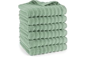 ‎PURE LABEL Pure Label Handtuch - 6er-Pack 50x100cm aus 100% Baumwolle - saugstark, schnelltrockend & weich - Handtücher mit Anhängeschlaufe - Oeko-TEX Zertifiziert - Salbeigrün