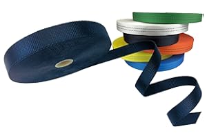 FIP CENTER Sangle polyester au mètre pour petit arrimage et manutention légère - Résistance 3.2 tonnes - largeur 35 mm - 2 filets noirs sur les deux faces- Vendu en rouleau (50 m, Noir)