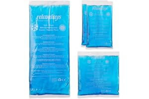 Relaxdays Kylkuddar, set om 4, 3 storlekar, kalla varma kompresser, kylpack gel, återanvändbara gelkylkompresser