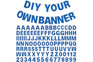 mifengdaer DIY Banner Kit with Blue Glitter Letters for Customizable Birthday, Graduation, Wedding, Baby Shower & Party Decoration (Blue, 110pcs)