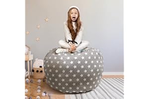 PICTURESQUE Canvas Storage Bag Organizer Bag for Stuffed Animal Plush Toy Clothes Quilts Bean Bag Chair Cover Without Filler