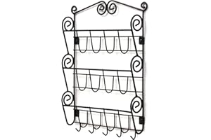 Spectrum Diversified Brief Schlüsselhaken, 3 Ebenen, zur Wandmontage Wandhalterung, Organizer für Post und Schlüssel, Wandbriefhalter für Zuhause und Büro, Stahl, Schwarz, No Size