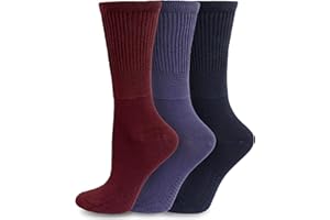 Socksmad Ladies Non Elastic Diabetic Socks 4-8 Hand Linked Toe Seam 80% Bamboo Soft Extra Wide Top Grip