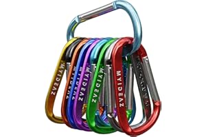 ‎MYIDEAZ MyIdeaz Karabiner Schraubkarabiner mit gefederter Verschluss, D Form Karabiner Set, 80mm große Karabinerhaken aus hochwertigem Premium Alu für Camping, Wandern