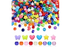 UCLEVER 1000 cuentas acrílicas surtidas, cuentas de mariposa, agujeros grandes, multicolor, ideales para pulseras, cadenas, Navidad, San Valentín, manualidades y fabricación de joyas (mezcla de