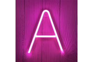 DWOOKE LED Letter Lights - Pink Neon Signs, Battery or USB Operated Lighted Letters for Birthday Party, Wedding, Christmas (A)