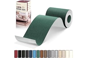CAHOMO Linen Repair Patches 10x200 cm, Self-Adhesive Linen Fabric Patches, Multi Color, Durable & Premium Can be Used for Linen Sofa, Headboards, Chairs, curtain, and Upholstep Repair（Green)