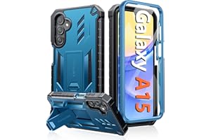 FNTCASE Etui do Samsung Galaxy A15-5G: wytrzymałe etui na telefon komórkowy z wbudowanym stojakiem i ochroną wyświetlacza, wojskowa ochrona przed upadkiem, odporne na uderzenia etui ochronne do