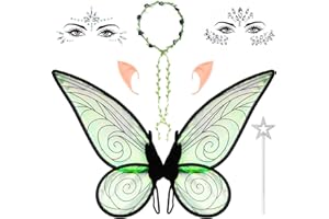 TUZHE Satz von 7 Feenflügel Kinder Erwachsene, Feen Flügel Damen Club Kostüm Fairy Wings für Karneval Geburtstag Halloween Weihnachten Rollenspiele Comic Con Themed Party