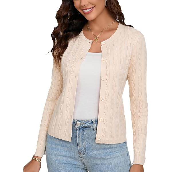 GRACE KARIN Damen Lange Strickjacke – Leicht, Offen, Maxi-Länge Mit Taschen, Für Alle Jahreszeiten