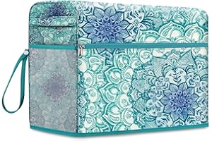 FINPAC Funda Maquina Coser, Antipolvo Funda con asa Lateral y Bolsillos, Funda Antipolvo Compatible con la Mayoría de Máquina de Coser Estándar como Singer y Brother (SÓLA Bolsa) (Emerald Illusions)
