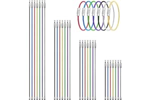 HIQU AND HIST 28 sztuk 10/15/20/25 cm breloczek do kluczy ze stali nierdzewnej, kolorowy drut stalowy, 2 mm, kółko na klucze do zawieszanych breloczków do bagażu, kółek na klucze i identyfikator strażnika (7