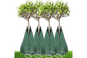 Tesmotor Sac d'irrigation pour Arbres, Sacs d'arrosage à dégagement Lent pour Arbres, système d'irrigation à débit réglable économiseur d'eau en PVC Durable avec Fermeture à glissière - Paquet de 4