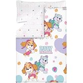 Paw Patrol Reversible Duvet Cover, 150 x 220 cm, 2 Pieces, Pink and Blue, Microfibre, for 90 cm Beds (Pink)