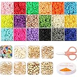 Mispudin 3060 Stuks Klei Kralen Armband Maken Wit-Zwarte, Platte Ronde