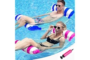 ACXILEXY 2 Sztuk Nadmuchiwany hamak do basenu, pływający hamak, przenośny pływający krzesło pływające nadmuchiwane z ręczną pompą powietrza, nadmuchiwany hamak wodny do basenu i plaży Party