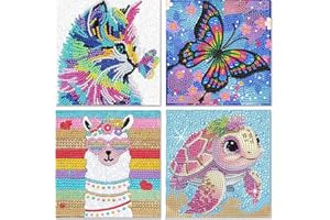 Aieraczy 4 Pezzi 5D Diamond Painting Kit Completo, Pittura Diamante per Bambini, Pittura con Numeri Diamante, Pittura con Numeri Diamante per Bambini Ragazza, Decorazione Murale