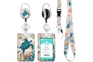 DUOUPA Ausweishülle mit Band, Ausziehbarer Schlüsselanhänger Badge Holder, Schlüsselband mit Karabiner für Frauen, Lehrer, Krankenschwester, Doktor, Student
