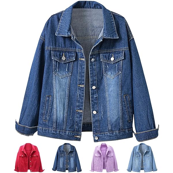 HUIFUAO Damen Denim-Weste ärmellos - Übergröße Mit Strass Details