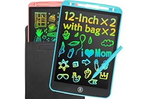 ‎LEYAOYAO LCD Schreibtafel für Kinder 12 Zoll 2 Pack, LEYAOYAO Maltafel Zaubertafel für Kinder, mit Taschen, Spielzeug für Kinder, LCD Schreibtablett, Kinder Geschenke ab 3 Jahre