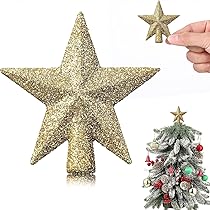 Étoile De Sapin De Noël 23 Cm - Cimier Scintillant Pour Décoration Intérieur/extérieur