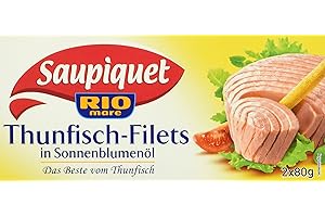 Saupiquet Thunfisch Filet in Sonnenblumenöl, 10er Pack (10 x 2 x 80 g Dose)